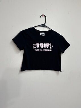 TGIF Graphic crop Thank god I’m flawless crop top virghoes brand